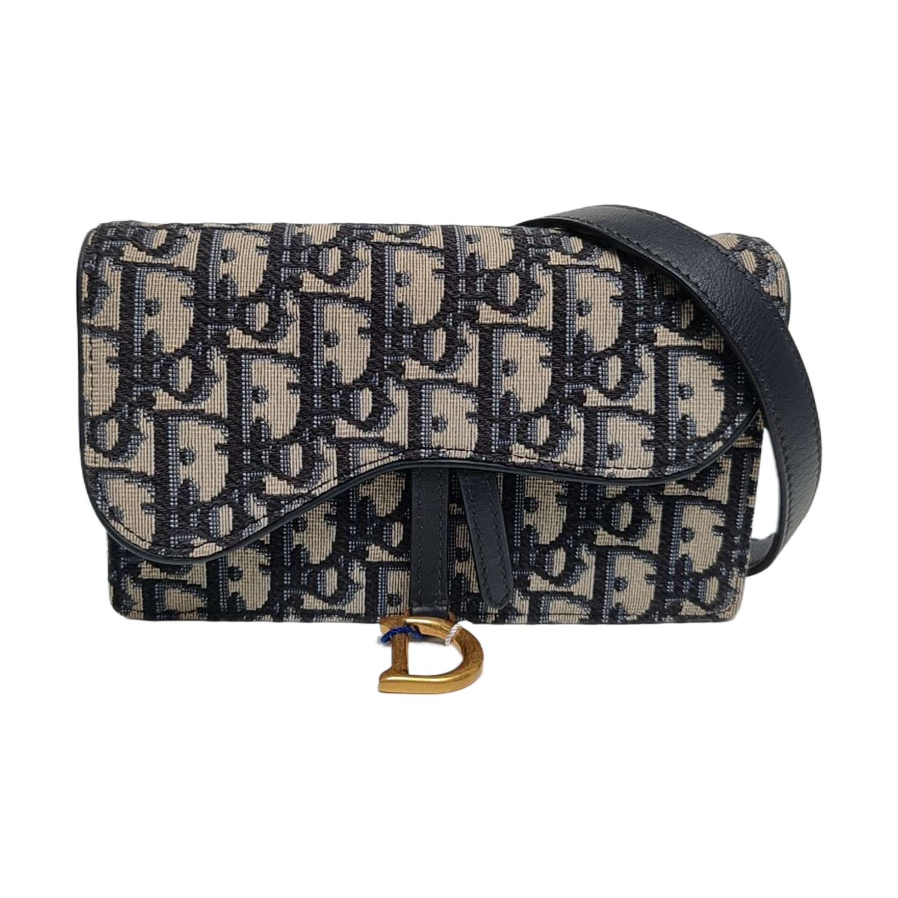 Authenticated pre-owned  Saddle Oblique Canvas Blue - Shoulder Bag at Looply