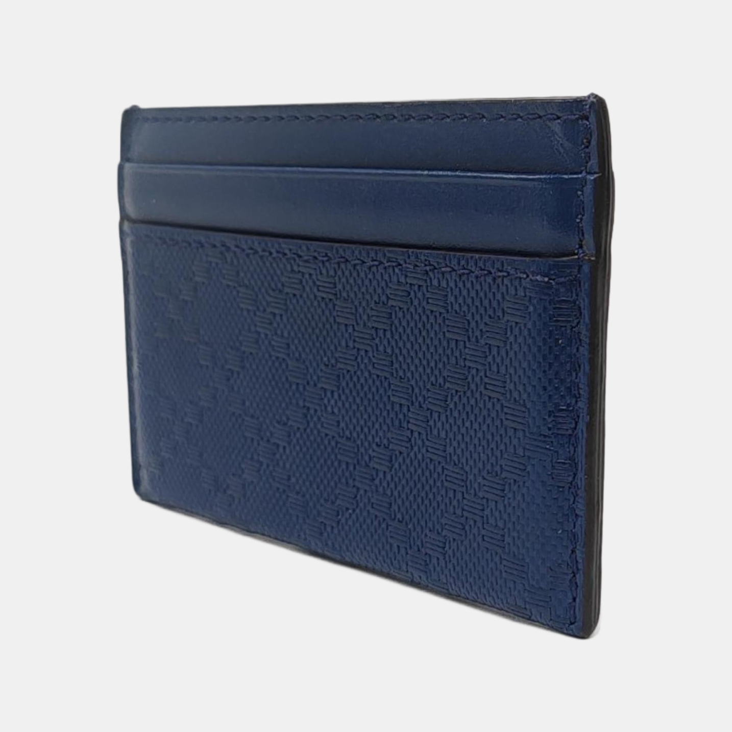 Authenticated pre-owned  Microguccissima Leather Blue Card Holder - Card Holder at Looply