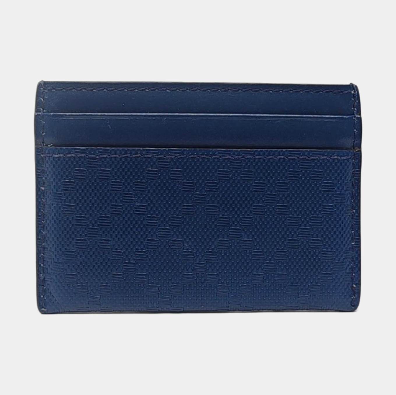 Authenticated pre-owned  Microguccissima Leather Blue Card Holder - Card Holder at Looply