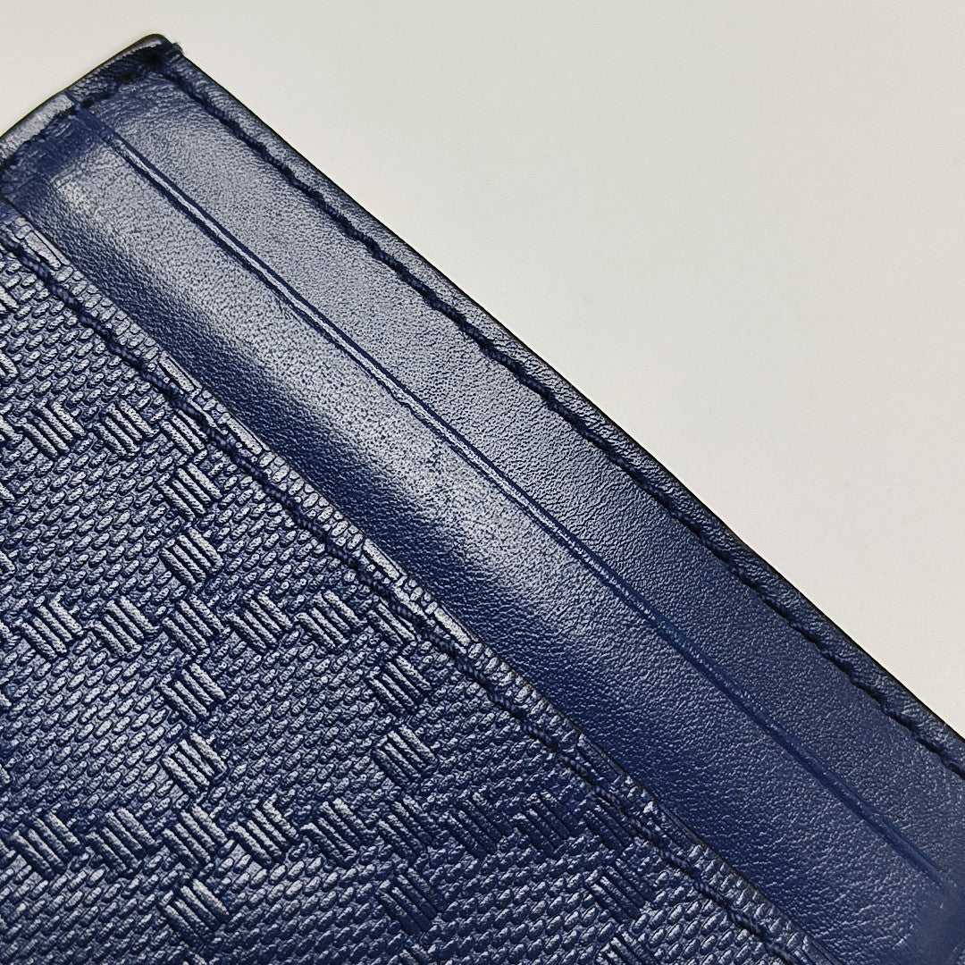 Authenticated pre-owned  Microguccissima Leather Blue Card Holder - Card Holder at Looply