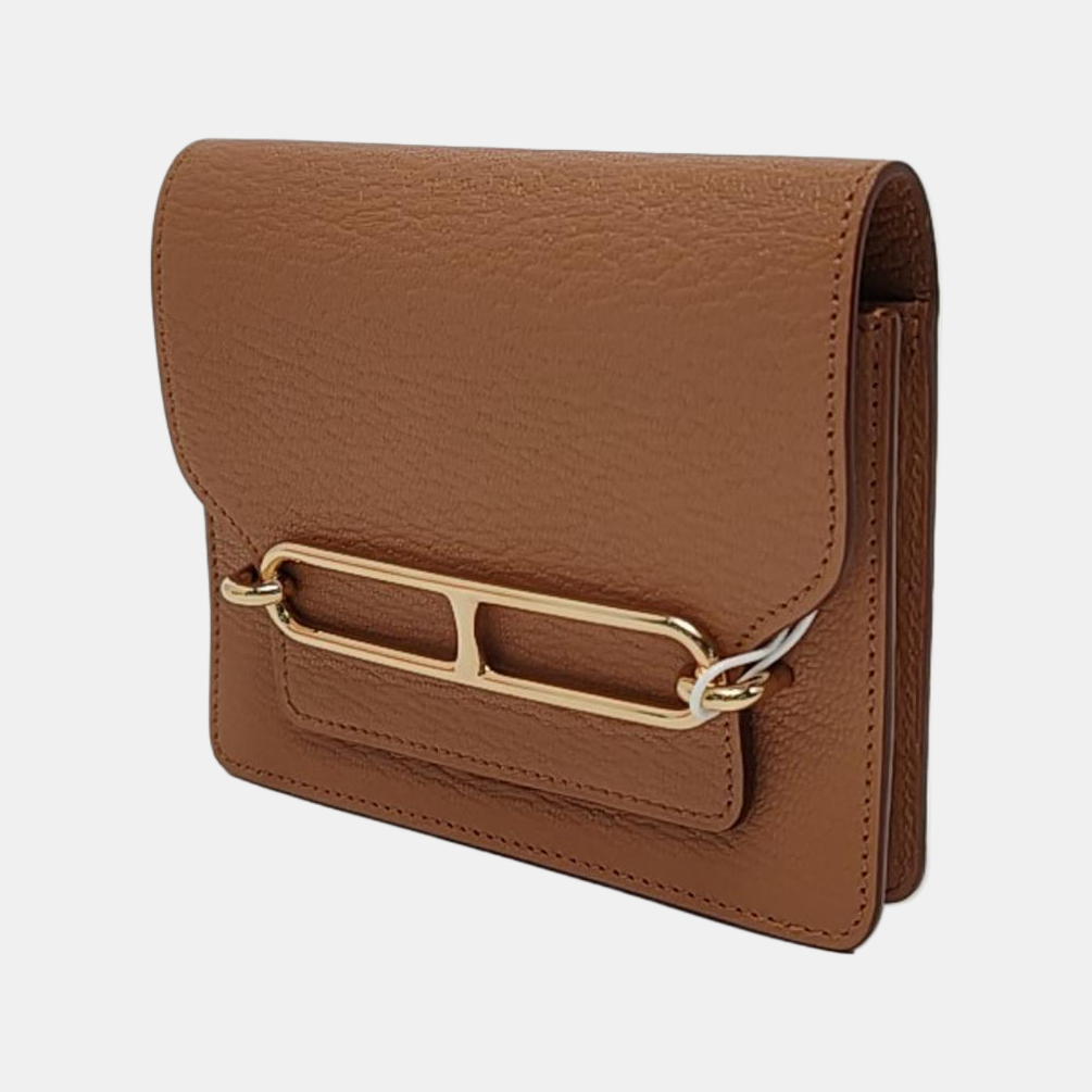 Authenticated pre-owned  Roulis Slim Chèvre Mysore Brown Wallet - Wallets at Looply