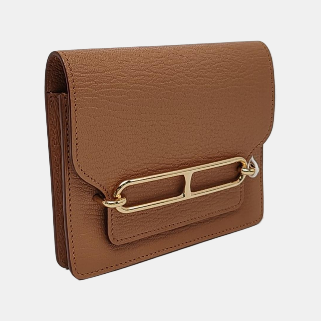 Authenticated pre-owned  Roulis Slim Chèvre Mysore Brown Wallet - Wallets at Looply