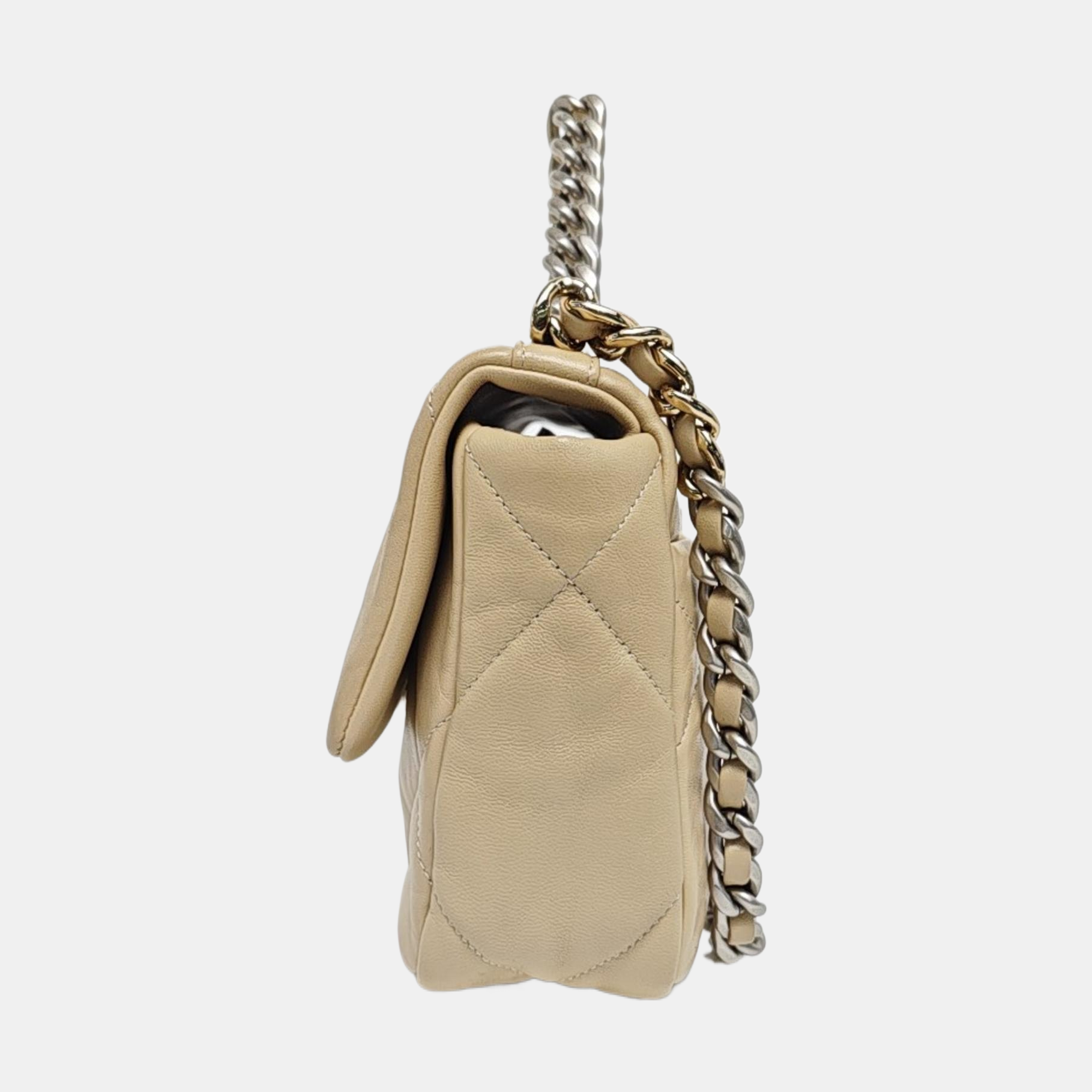 Authenticated pre-owned  Chanel 19 Quilted Lambskin Beige - Shoulder Bag at Looply
