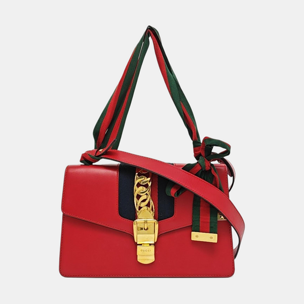 Authenticated pre-owned  Sylvie Small Calfskin Red - Shoulder Bag at Looply