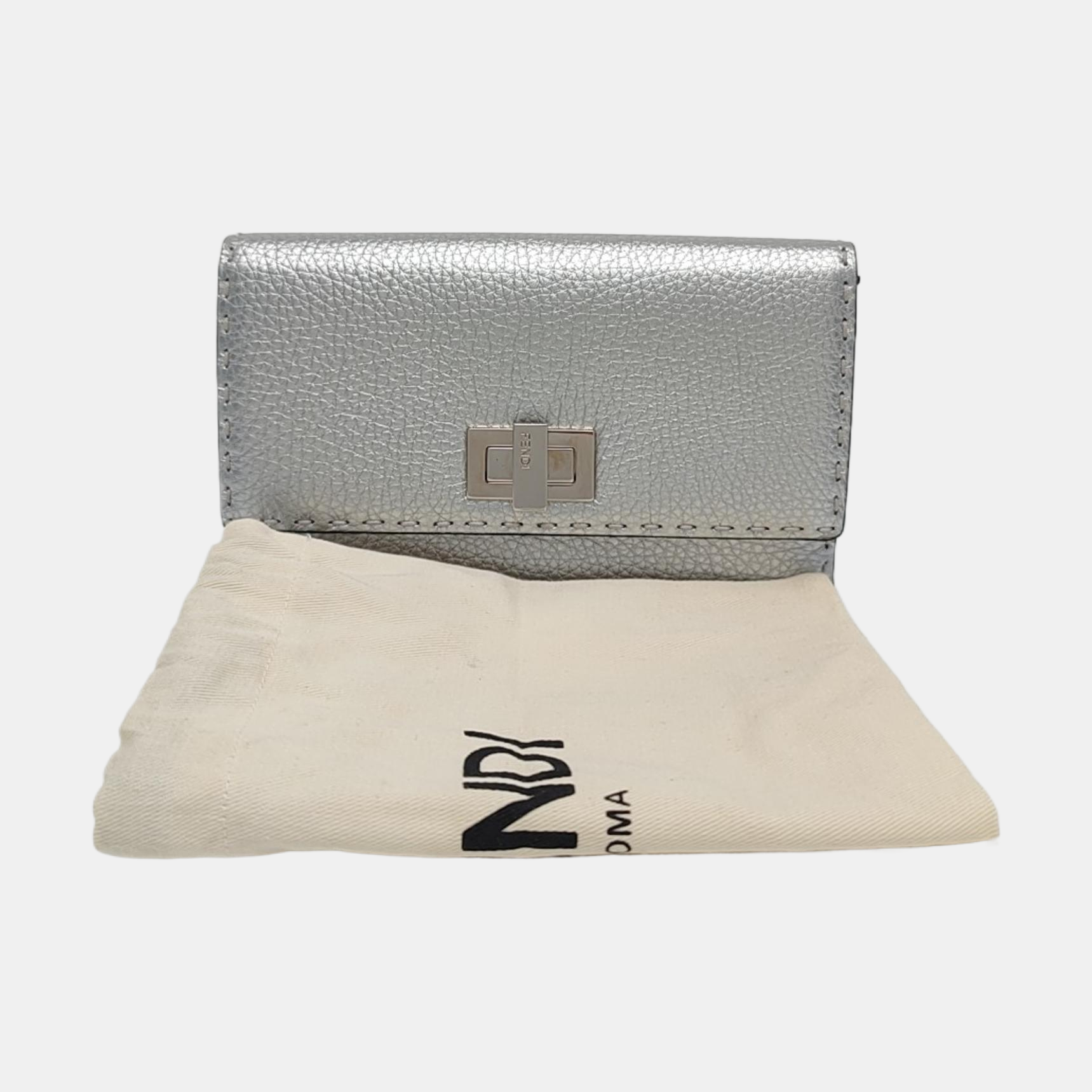Authenticated pre-owned  Peekaboo Calfskin Silver Wallet - Wallet at Looply