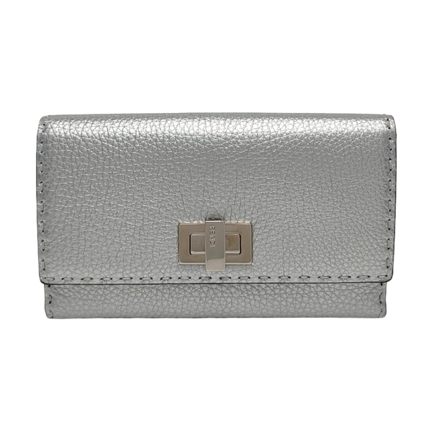 Authenticated pre-owned  Peekaboo Calfskin Silver Wallet - Wallet at Looply