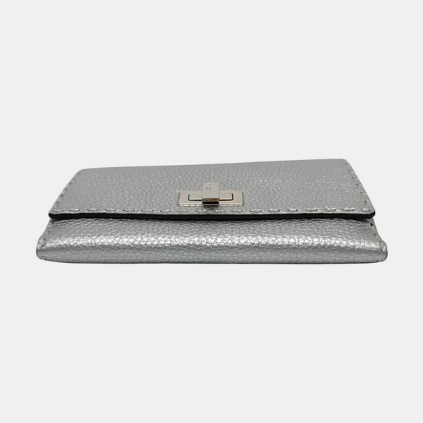 Authenticated pre-owned  Peekaboo Calfskin Silver Wallet - Wallet at Looply