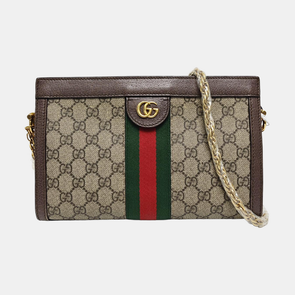 Authenticated pre-owned  Ophidia Small Monogram Coated Canvas Beige - Shoulder Bag at Looply