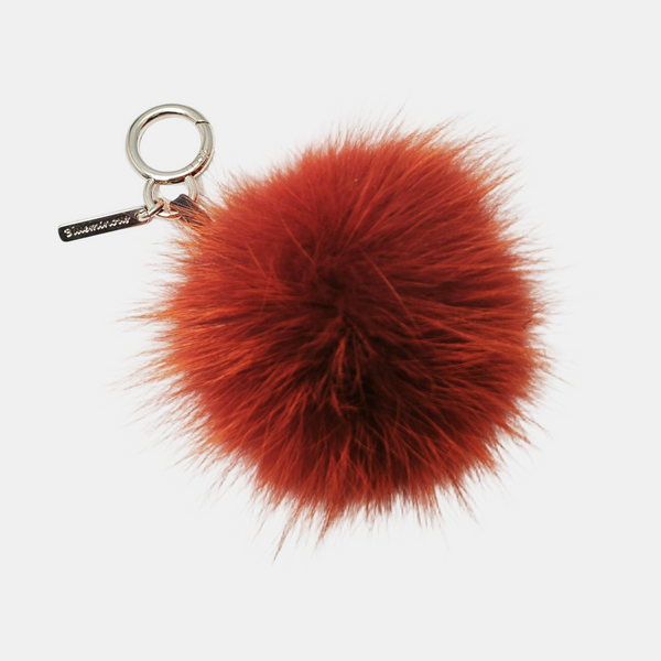 Synthetic Bag Charm Brown