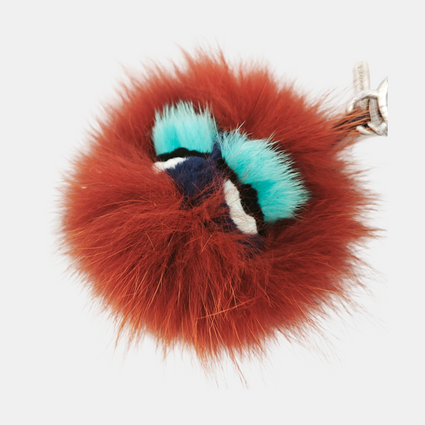 Synthetic Bag Charm Brown