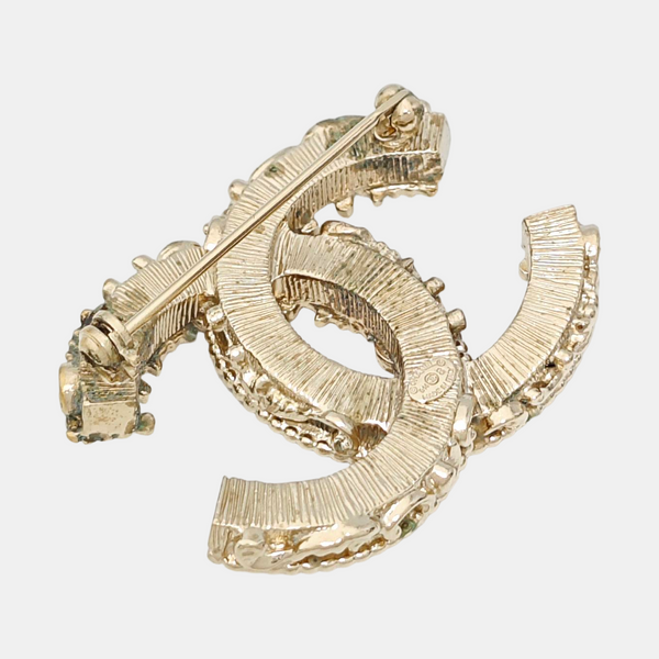 Authenticated pre-owned  Vintage Gold-tone Metal Synthetic Brooch - Brooch at Looply