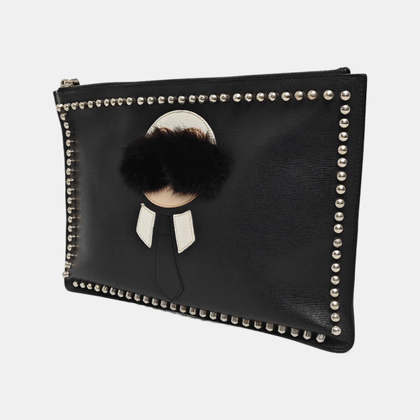 Authenticated pre-owned  Karlito Calfskin Black - Clutch at Looply