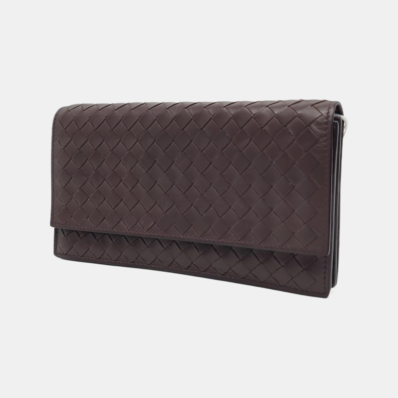 Authenticated pre-owned  Intrecciato Calfskin Brown Wallet - Wallet at Looply