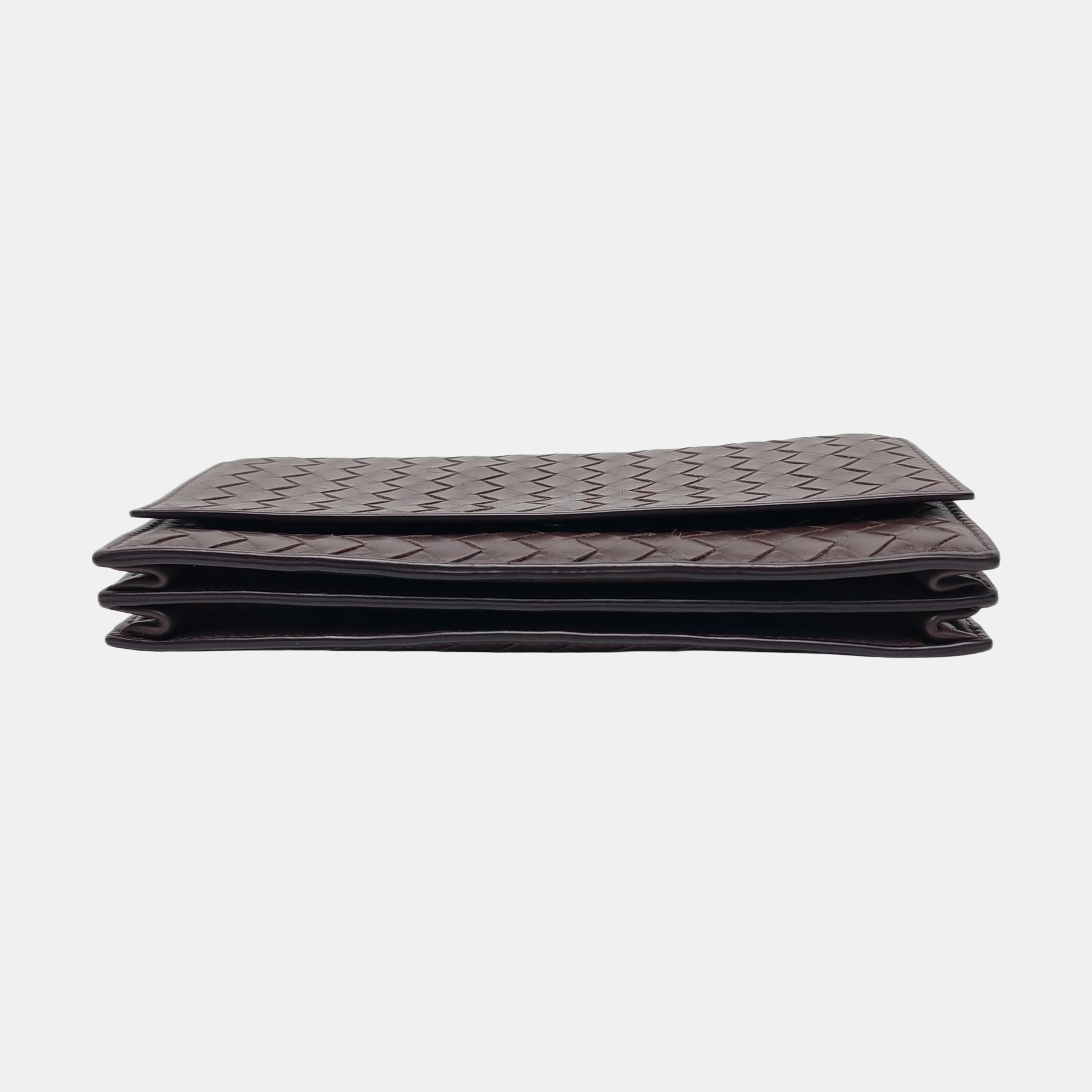 Authenticated pre-owned  Intrecciato Calfskin Brown Wallet - Wallet at Looply
