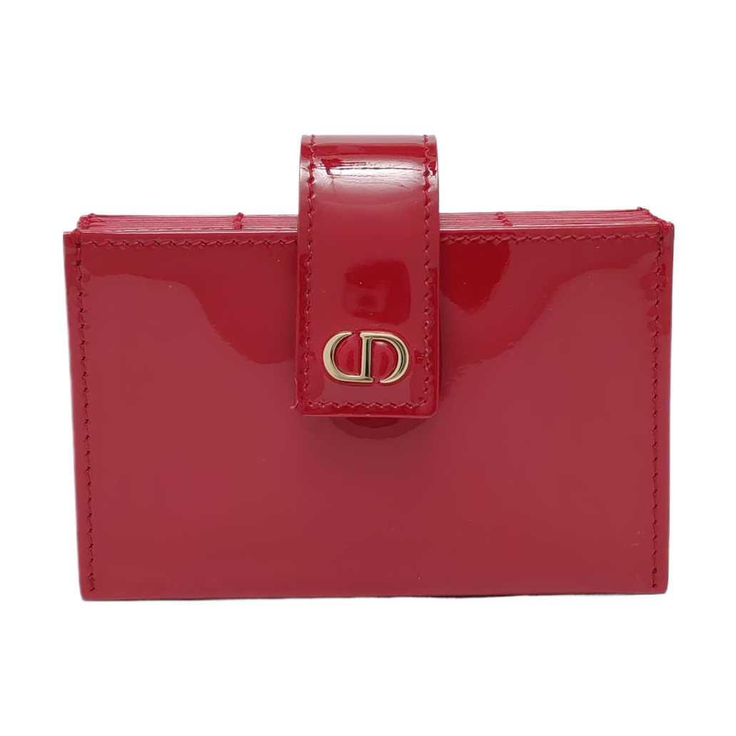 Authenticated pre-owned  30 Montaigne Calfskin Red Card Holder - Card Holder at Looply