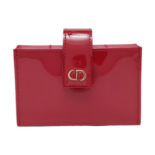 Authenticated pre-owned  30 Montaigne Calfskin Red Card Holder - Card Holder at Looply