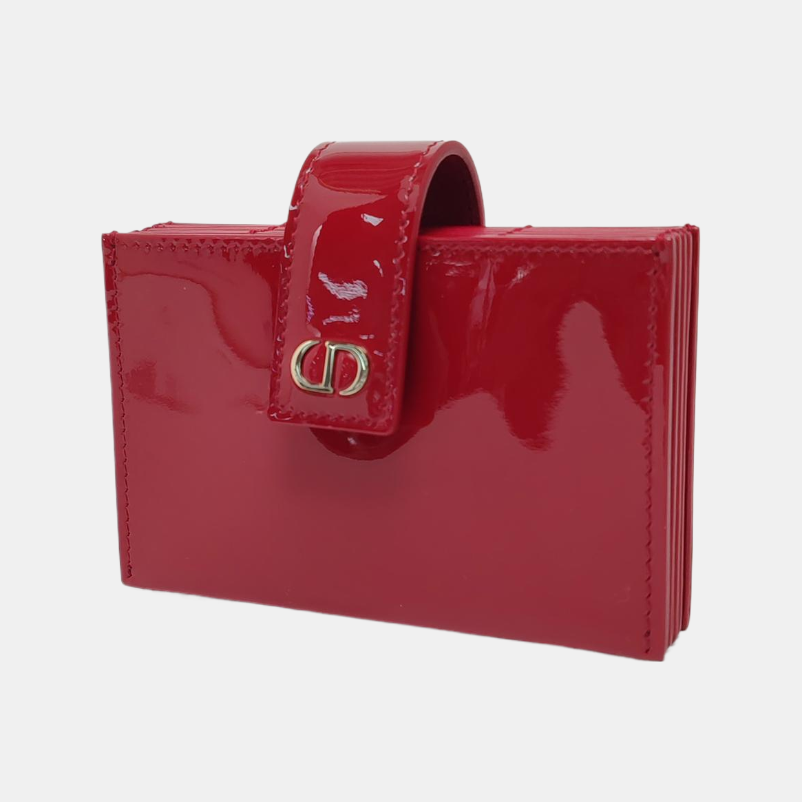 Authenticated pre-owned  30 Montaigne Calfskin Red Card Holder - Card Holder at Looply