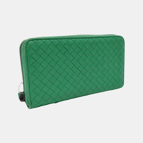 Authenticated pre-owned  Intrecciato Lambskin Green Wallet - Wallet at Looply