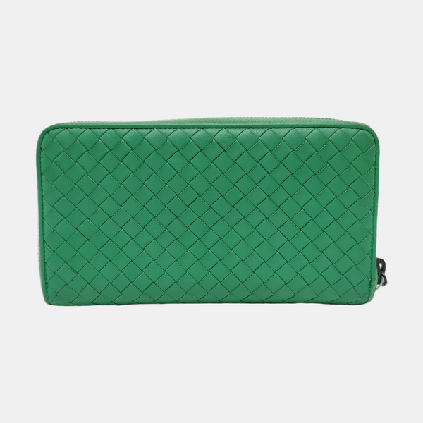 Authenticated pre-owned  Intrecciato Lambskin Green Wallet - Wallet at Looply
