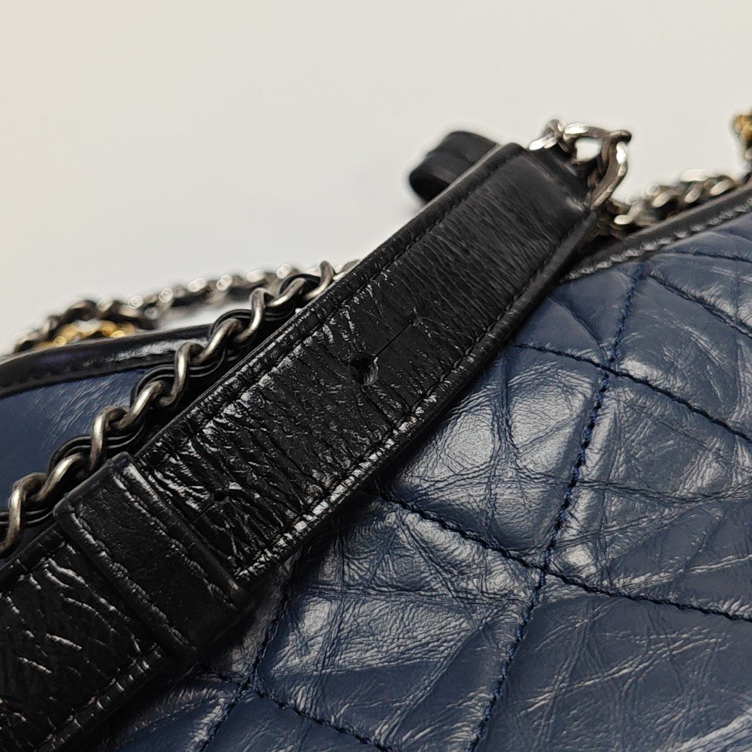 Authenticated pre-owned  Gabrielle Small Calfskin Blue - Shoulder Bag at Looply
