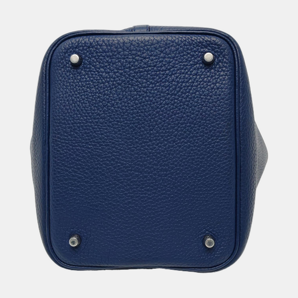 Authenticated pre-owned  Picotin Lock 22 Clemence Blue - Top Handle Bag at Looply