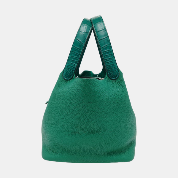 Authenticated pre-owned  Picotin Lock 22 Clemence Green - Top Handle Bag at Looply