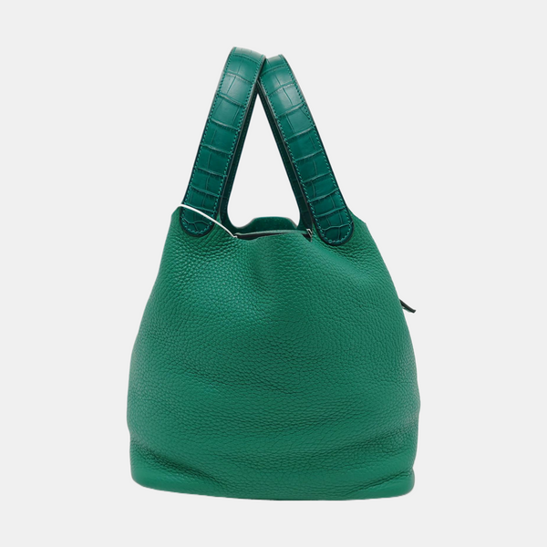 Authenticated pre-owned  Picotin Lock 22 Clemence Green - Top Handle Bag at Looply
