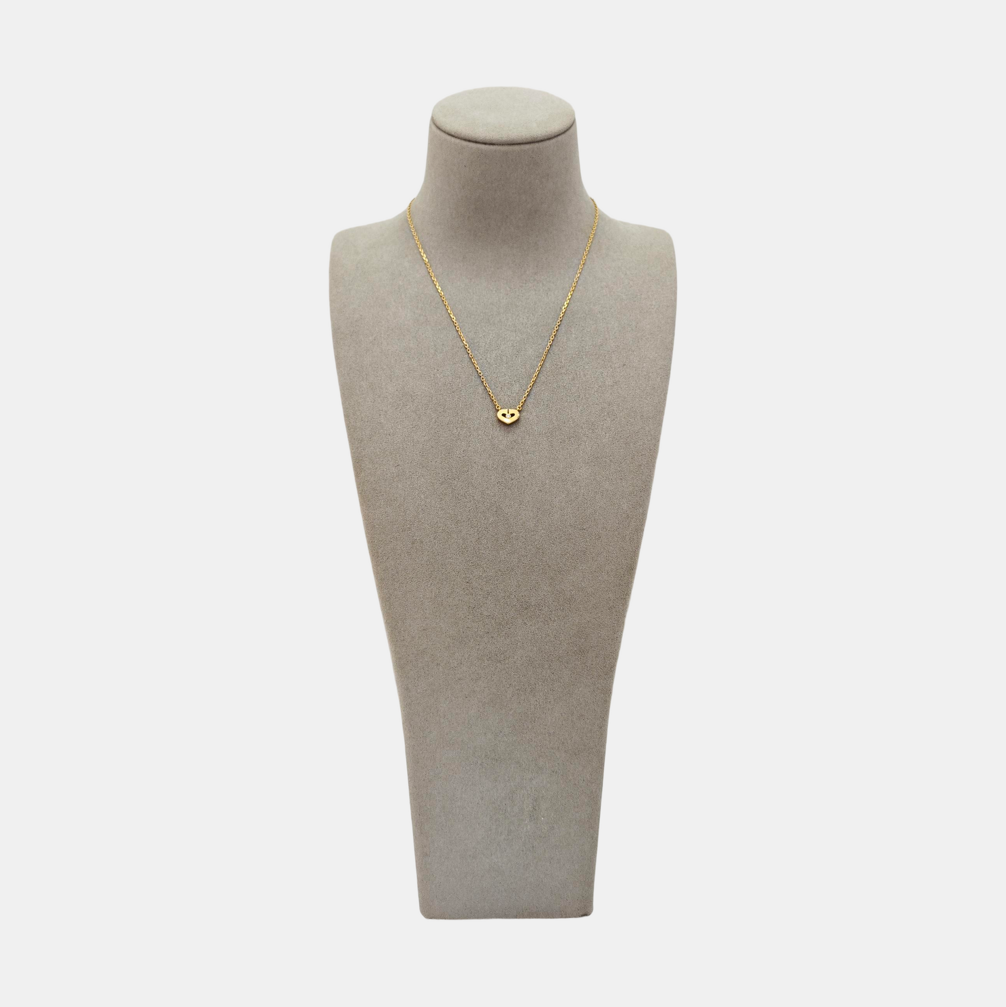 Authenticated pre-owned  C Heart Diamond Pendant 18K Rose Gold Necklace - Necklace at Looply
