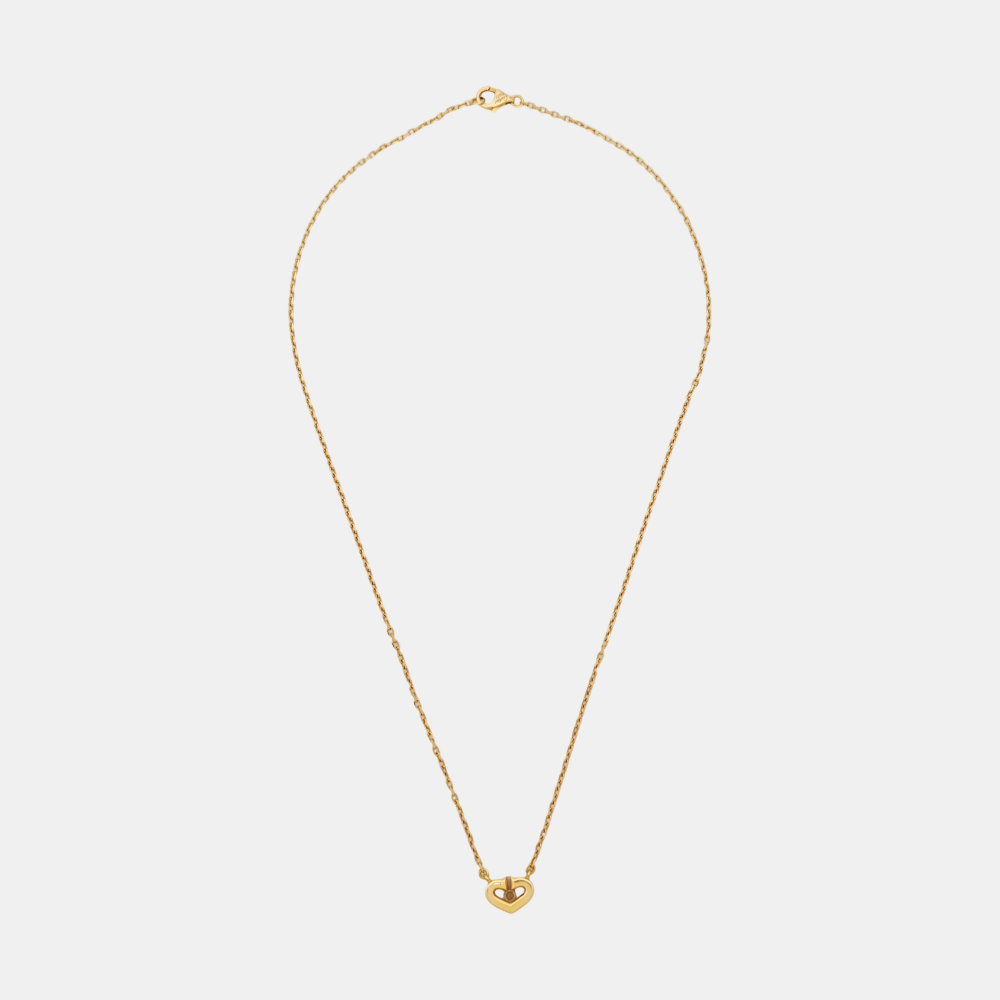Authenticated pre-owned  C Heart Diamond Pendant 18K Rose Gold Necklace - Necklace at Looply