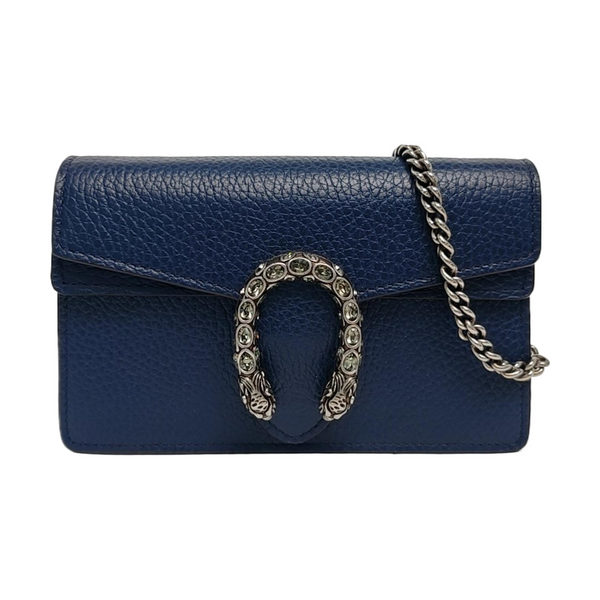 Authenticated pre-owned  Dionysus Super Mini Calfskin Blue - Crossbody Bag at Looply