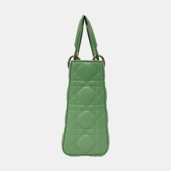Authenticated pre-owned  Lady Dior Small Lambskin Green - Shoulder Bag at Looply