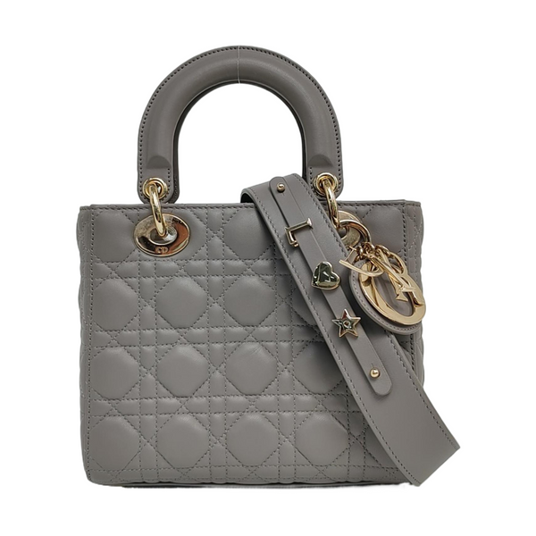 Authenticated pre-owned  Lady Dior Small Lambskin Gray - Shoulder Bag at Looply