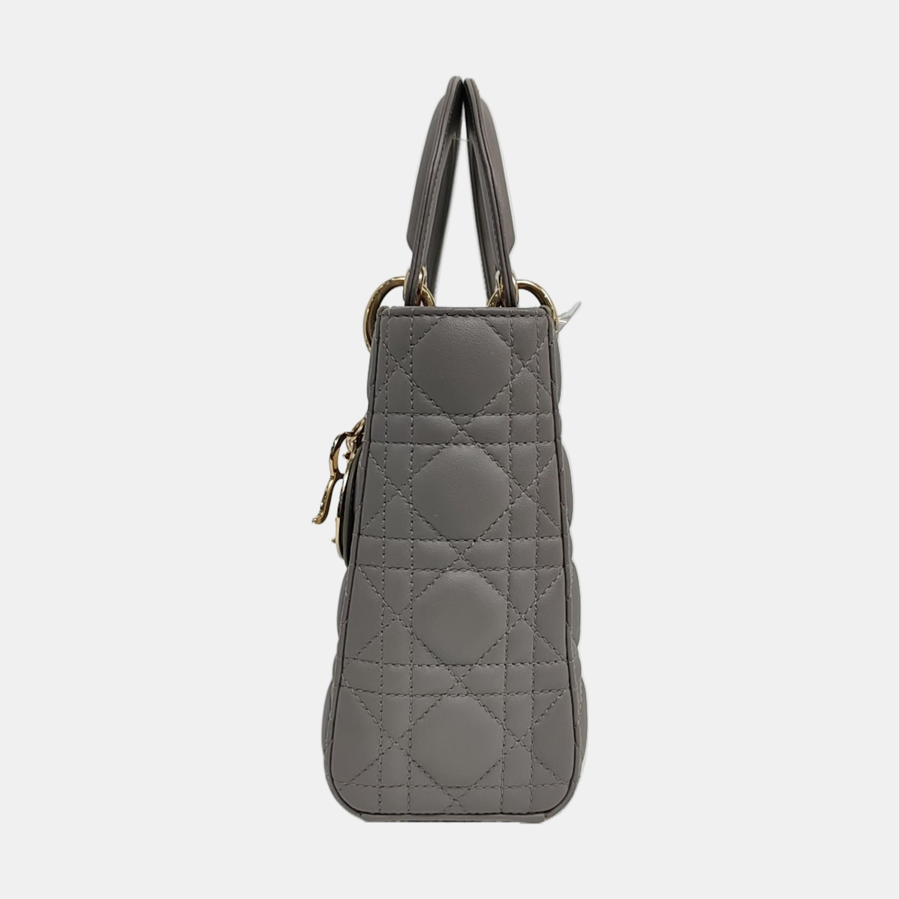 Authenticated pre-owned  Lady Dior Small Lambskin Gray - Shoulder Bag at Looply