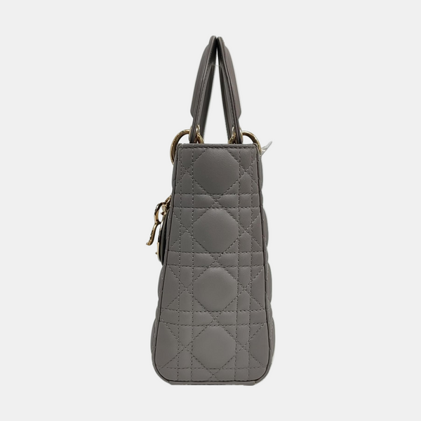 Authenticated pre-owned  Lady Dior Small Lambskin Gray - Shoulder Bag at Looply