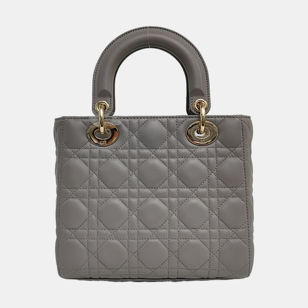 Authenticated pre-owned  Lady Dior Small Lambskin Gray - Shoulder Bag at Looply