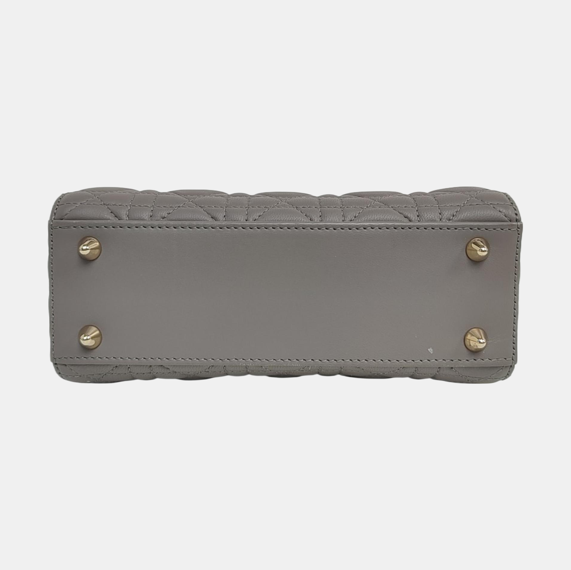Authenticated pre-owned  Lady Dior Small Lambskin Gray - Shoulder Bag at Looply