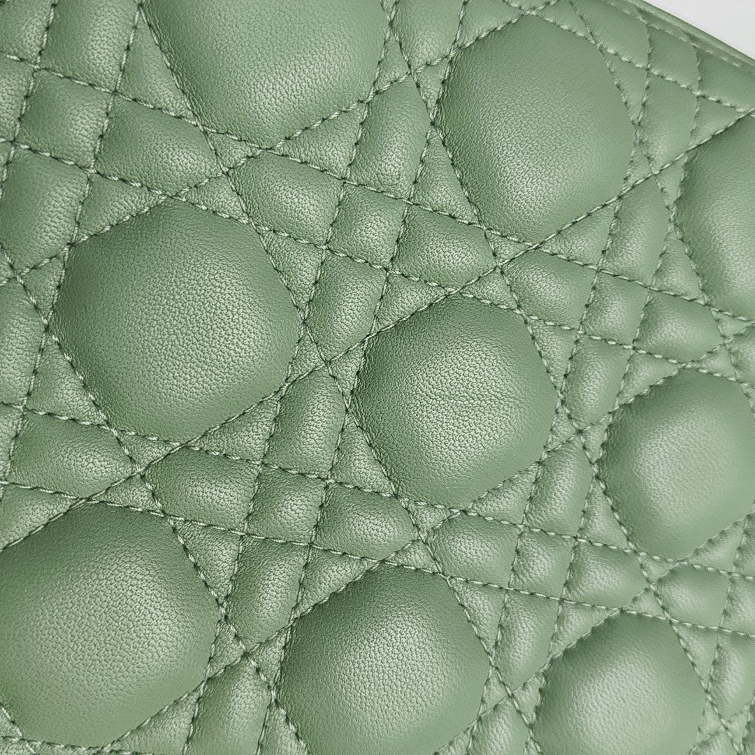 Authenticated pre-owned  Lady Dior Small Lambskin Green - Shoulder Bag at Looply