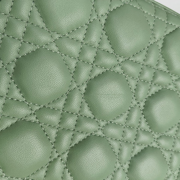 Authenticated pre-owned  Lady Dior Small Lambskin Green - Shoulder Bag at Looply
