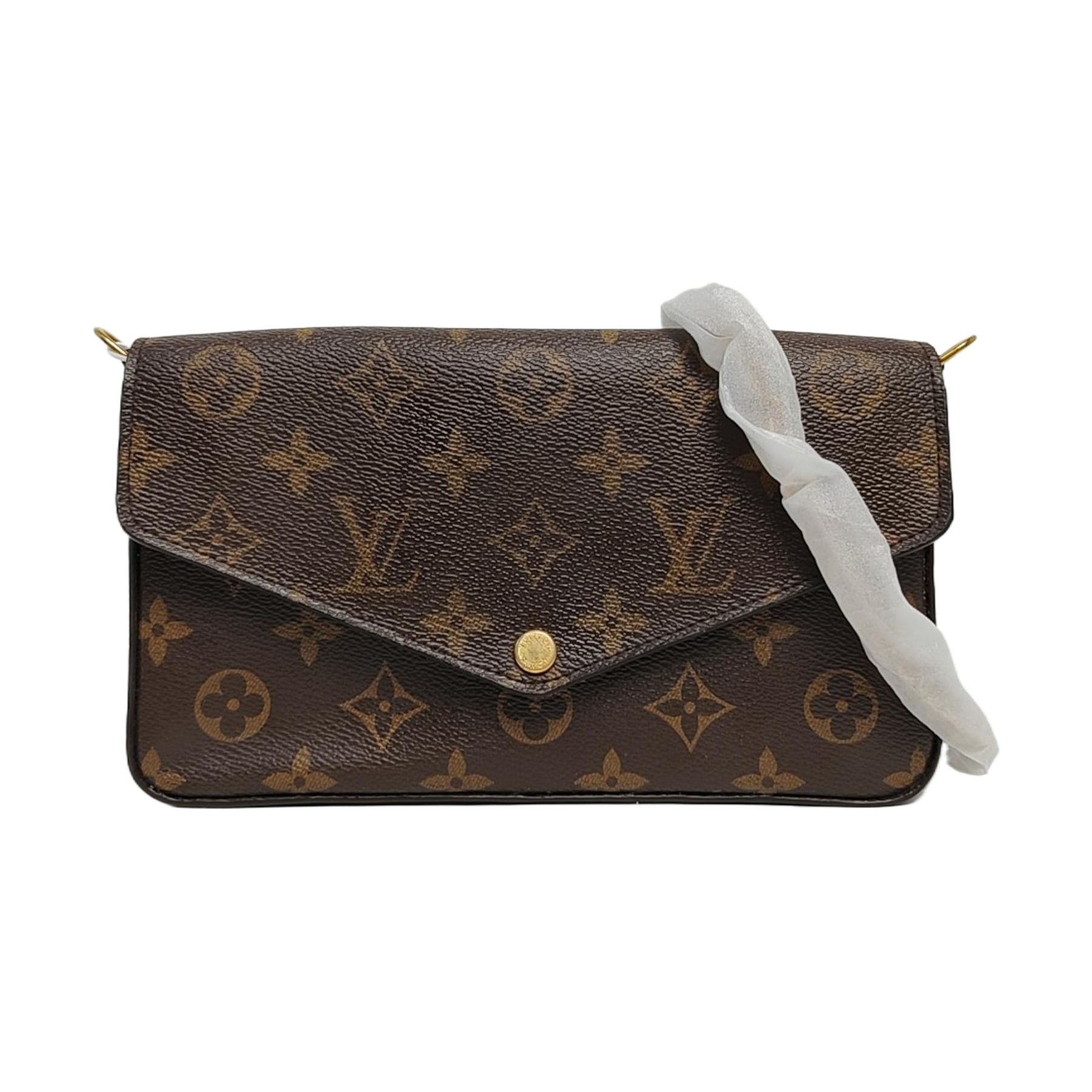 Authenticated pre-owned  Félicie Monogram Coated Canvas Brown - Crossbody Bag at Looply