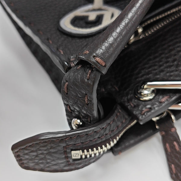 Calfskin Shoulder Bag Brown
