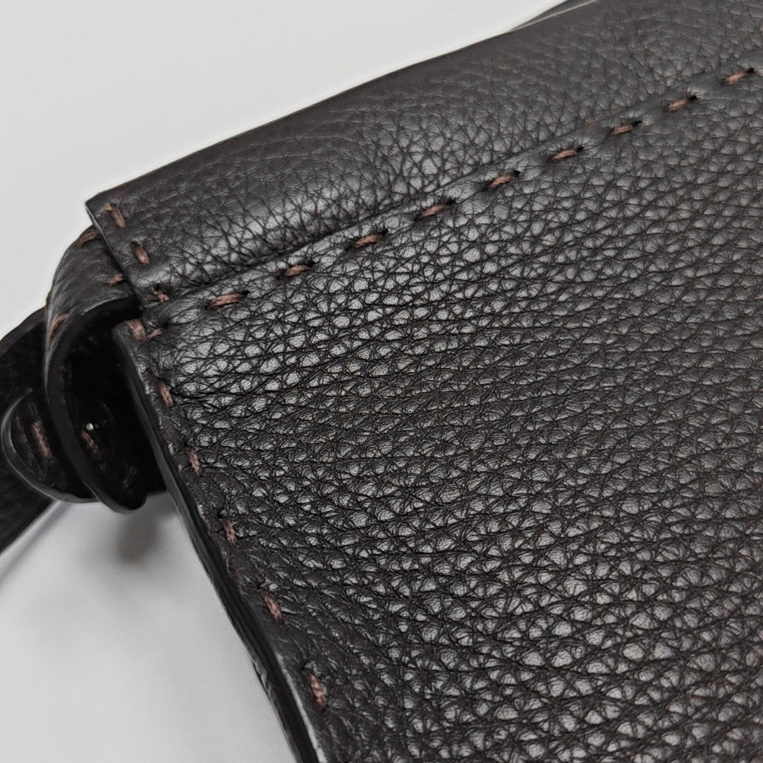 Calfskin Shoulder Bag Brown