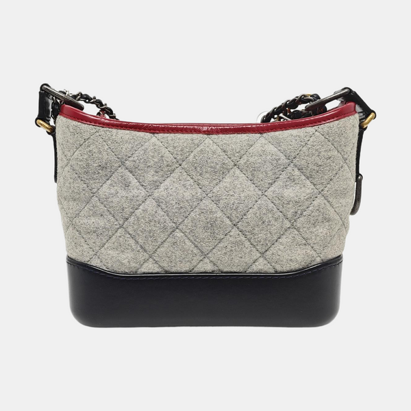 Authenticated pre-owned  Gabrielle Small Quilted Fabric Gray - Shoulder Bag at Looply