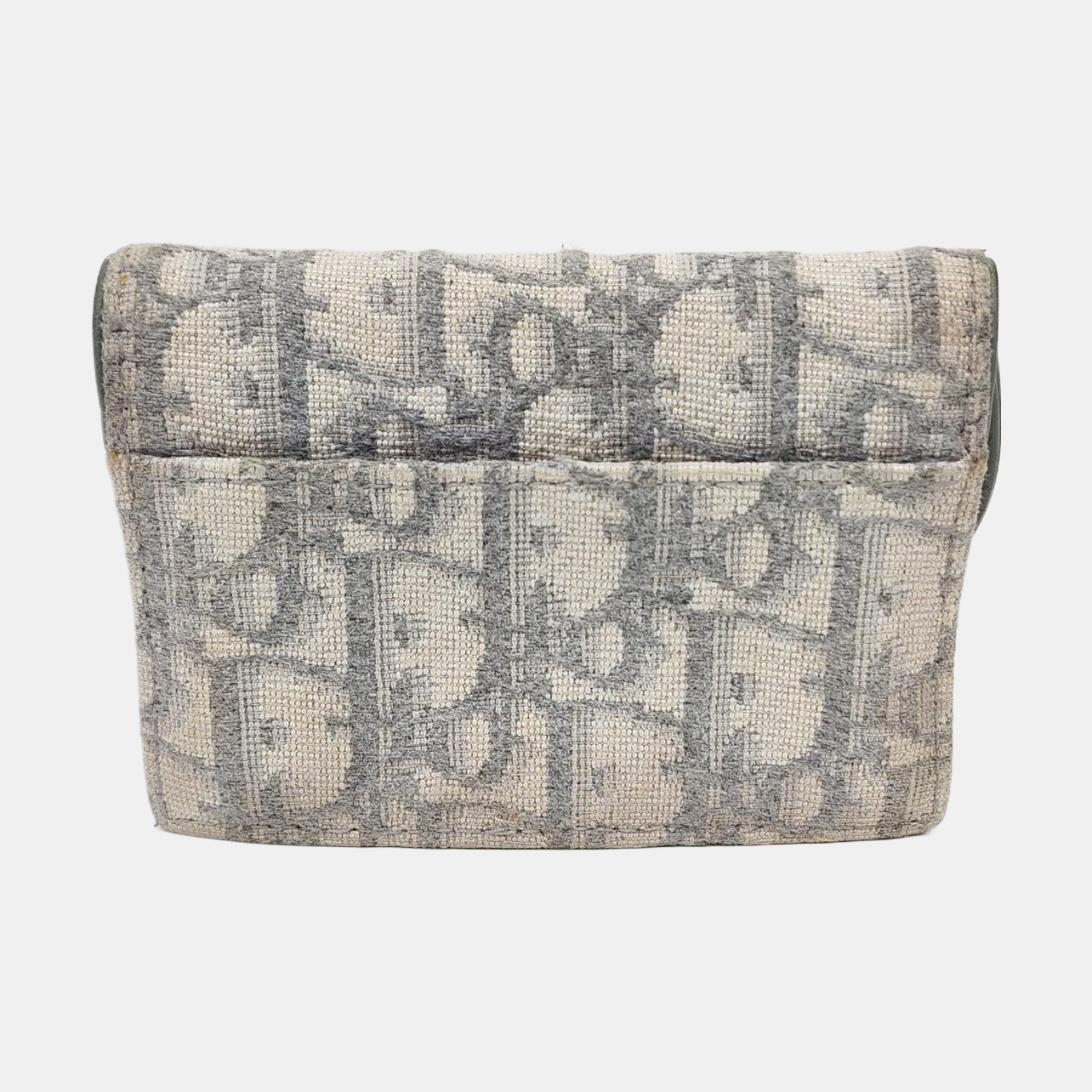 Authenticated pre-owned  Saddle Oblique Canvas Gray Card Holder - Card Holder at Looply