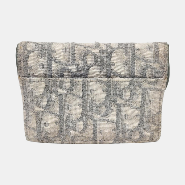 Authenticated pre-owned  Saddle Oblique Canvas Gray Card Holder - Card Holder at Looply
