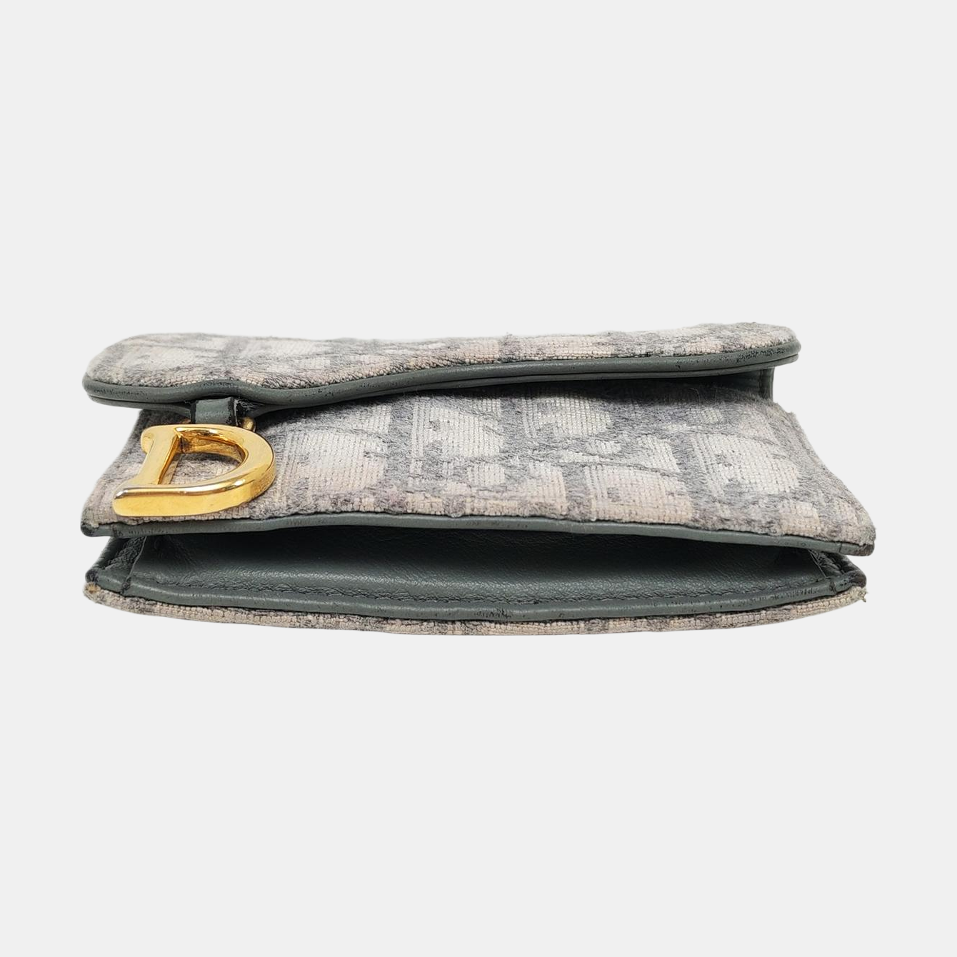 Authenticated pre-owned  Saddle Oblique Canvas Gray Card Holder - Card Holder at Looply