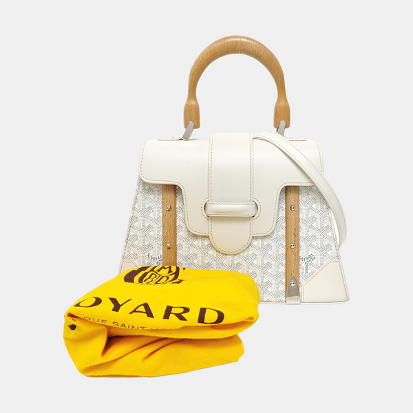 Authenticated pre-owned  Saïgon Small Coated Canvas White - Shoulder Bag at Looply