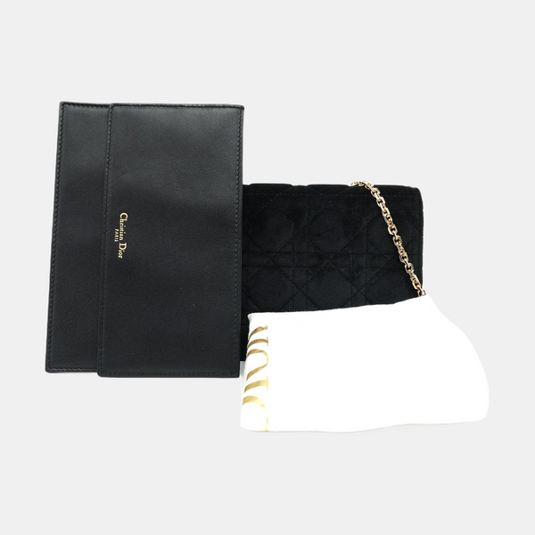Authenticated pre-owned  Lady Dior Fabric Black - Shoulder Bag at Looply