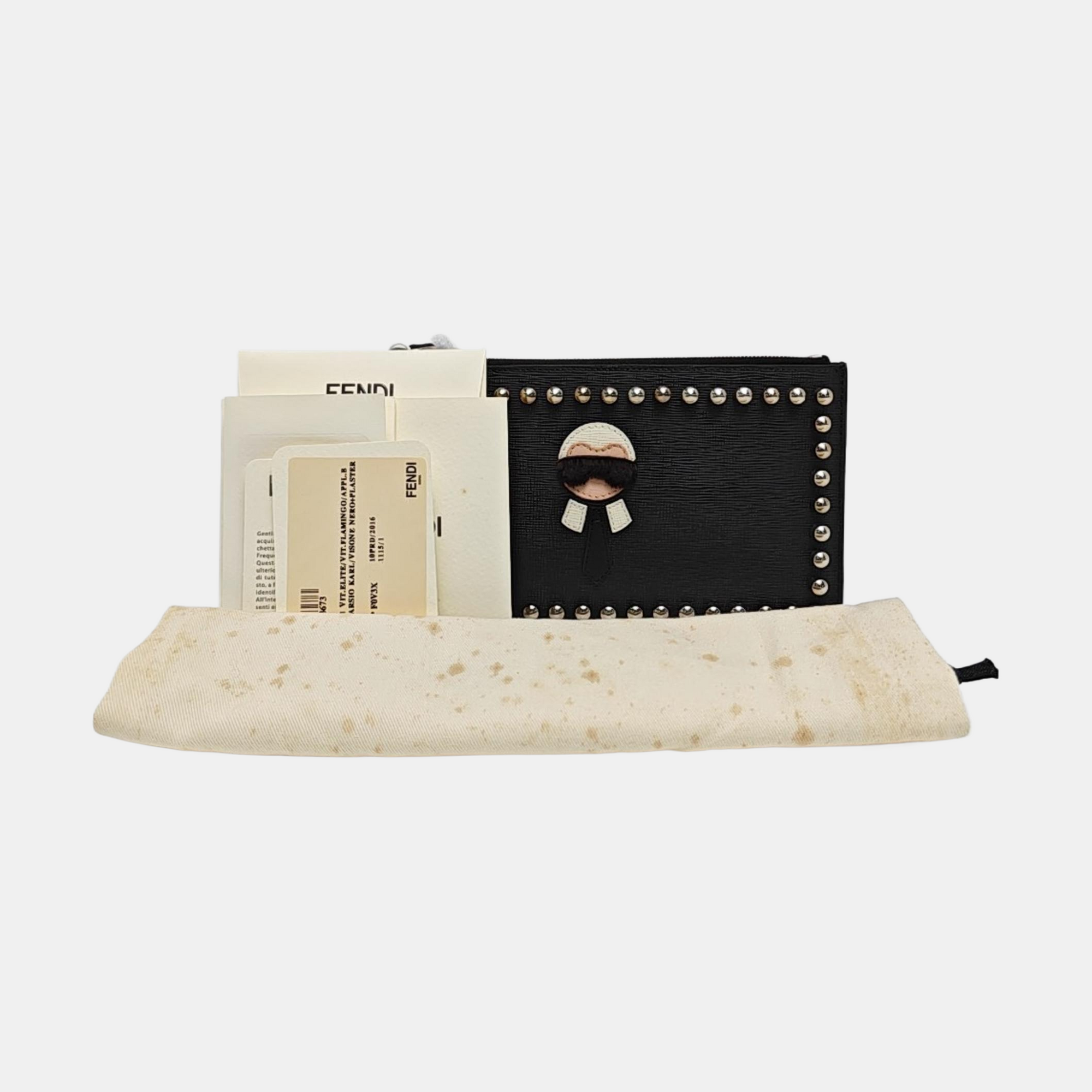 Authenticated pre-owned  Karlito Calfskin Black - Clutch at Looply