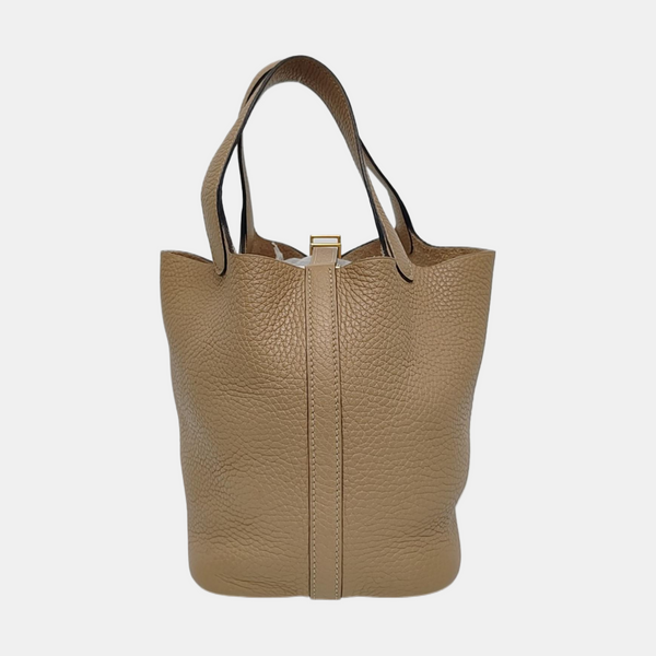 Authenticated pre-owned  Picotin Lock 18 Clemence Gray - Top Handle Bag at Looply