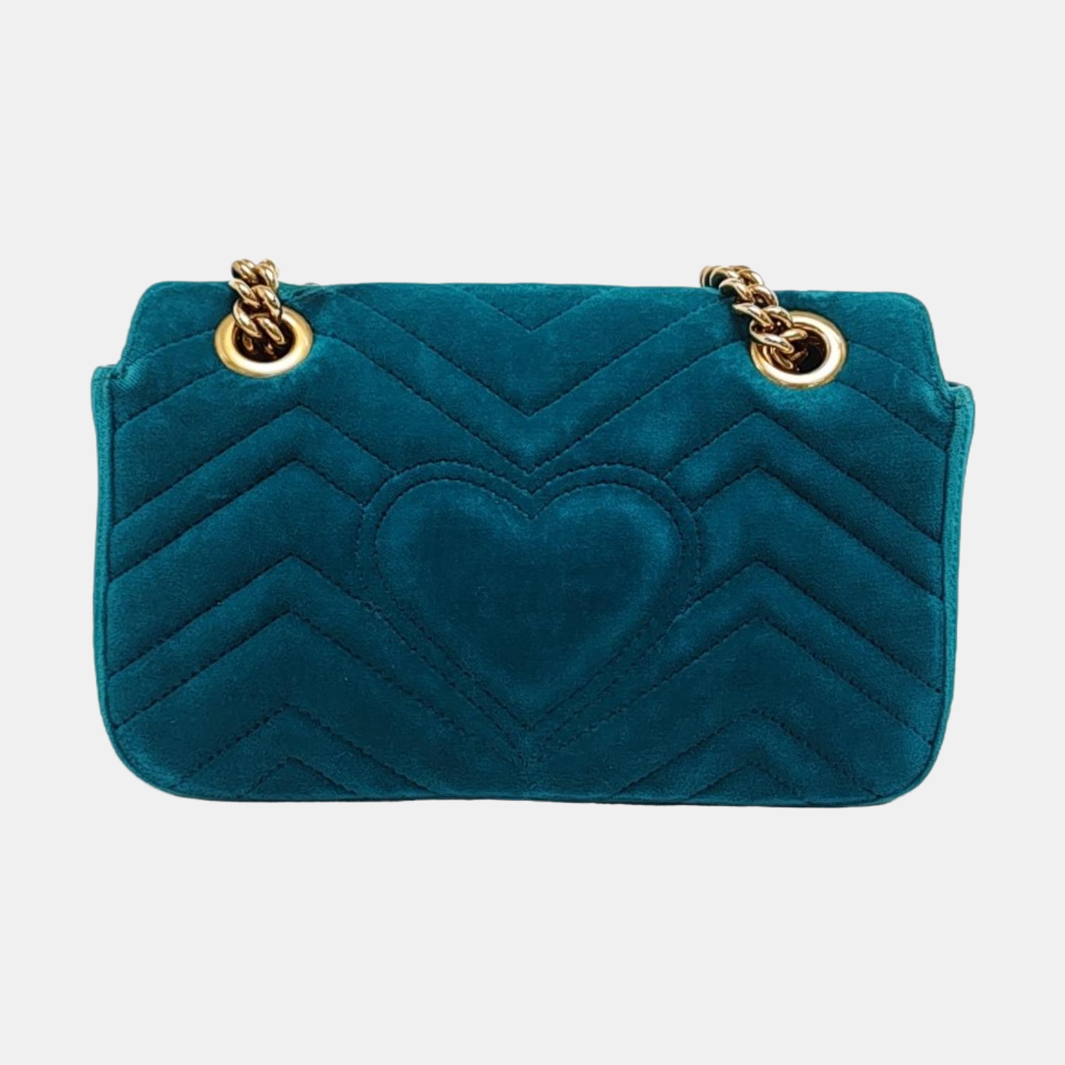 Authenticated pre-owned  GG Marmont Small Velvet Green - Shoulder Bag at Looply